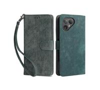 (Green) For Fairphone 5 Phone Case Rfid Blocking Stand Phone Wallet Cover With Strap