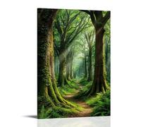 Green Forest Under The Sun Living Room Wall Art 50 x 75 cm