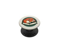 Green Fox Addormentato su un libro per gli amanti dei libri, lettori Kindle PopSockets PopGrip Adesivo