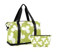 Green Fresh Clover - Borsone da viaggio grande per il fine settimana con borsa da toilette per aereo, pieghevole, Trifoglio Verde Fresco, 1 size