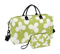 Green Fresh Clover - Borsone da viaggio grande per oggetti personali, per sport, palestra, con tracolla regolabile, per allenamento, pieghevole, Trifoglio Verde Fresco, 1 size