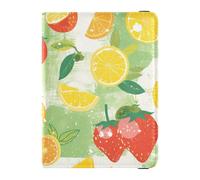 Green Fresh Fruits - Custodia per passaporto, in pelle, per documenti e viaggi, ultra sottile, colore: Verde
