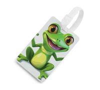 Green Frog - Etichetta per bagagli con nome, carta d'identità, etichetta per bagagli da crociera per individuare rapidamente valigie, adatta per uomini e donne, zaino per borsetta, stile bianco