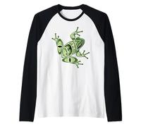 Green Frog Pacific Northwest Nativo Americano Indiano Stile Maglia con Maniche Raglan