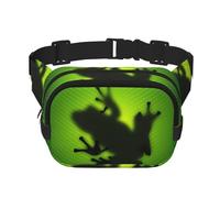 Green Frog Shadow - Marsupio quadrato a doppio strato, con cinghia regolabile, per corsa, viaggi, escursionismo, nero, taglia unica, nero, taglia unica, Nero , Taglia unica