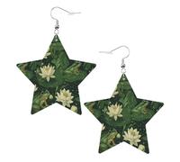 Green Frogs On Lotus Leaves Orecchini In Pelle Moda Orecchini Da Donna Leggera Accessori Per Donne Carnevale Decorazioni
