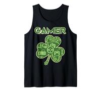 Green Gamer Shamrock Videogiochi Patricks Day Gioco di Gioco Canotta
