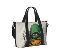 Green Ghost Horror Halloween Pumpkin 1 Stampa Donne Uomini Borsa a Mano da Viaggio per Pieghevole Borsa Portatile per Viaggi di Weekend Viaggi
