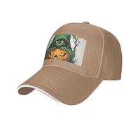 Green Ghost Horror Halloween Pumpkin 1 Stampa Misura Regolabile Sandwich Baseball Cap Traspirante Unisex Casual Cappello Uso quotidiano Sport, Naturale, Taglia unica