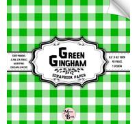 Green Gingham Scrapbook Paper: Double Sided Sheets for Collage, Origami, Junk Journals, Scrapbooking, and Various DIY Craft Projects | 8.5" x 8.5" (21.59 x 21.59 cm)