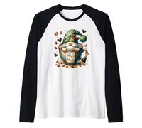 Green GNOME Graphic for Women Hug in A Mug for Coffee Mom Maglia con Maniche Raglan