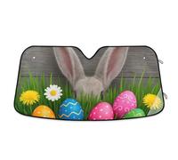 Green Grass Colorful Easter Eggs Parasole per parabrezza auto parasole per finestrini dell'auto mantiene fresco il tuo veicolo