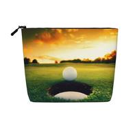Green Grass Field Soccer Playground The Ball - Borsa cosmetica da donna, a strato singolo, adatta per riporre tutti i giorni, viaggi e viaggi di lavoro., Campo da golf., taglia unica