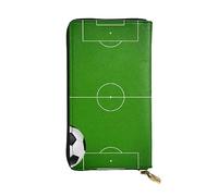 Green Grass Field Soccer Playground The Ball, portafoglio da donna in pelle, grazioso pochette da donna, minimalista, impermeabile, con porta carte di credito, Campo di calcio verde campo campo campo