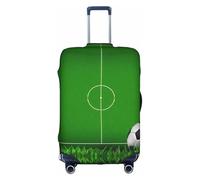 Green Grass Field Soccer Playground The Ball Print Unique Travel Luggage Cover Lavabile Anti Graffio Valigia Protector per Vacanza, bianco, Large
