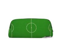 Green Grass Field Soccer Playground The Ball Stampa Adulti Matita Bag Versatile Astuccio Cerniera Multifunzionale Cerniera Astuccio, Argento, Taglia unica