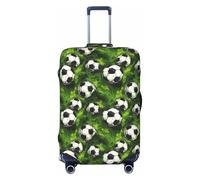 Green Grass Football Print - Copribagagli da viaggio, lavabile, per valigie, 45-81 cm, alta elasticità, Nero , x-large