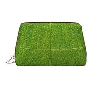 Green Grassland - Grande borsa per trucchi in pelle PVC, chiusura con cerniera, borsa da viaggio per articoli da toeletta, borsa da viaggio, bianca, taglia unica, bianco, Taglia unica