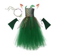 Green Green Fairy Dress │ Costume da fata in tulle Bunk, tutù elegante, senza maniche, 4 costumi da stanza con magici per bambini, cosplay magic, feste in costume, eventi