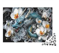 Green-grey Water Drago,Puzzle Per Adulti 1000pcs (75x50cm),Giochi Di Sfida Orchidea