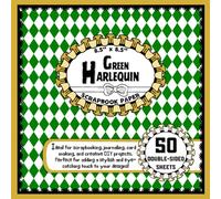 Green Harlequin Scrapbook Paper: 50 Double-Sided Craft Paper Sheets, Diamond Pattern for Junk Journals, Decoupage, Card Making, Origami, & More | 8.5" x 8.5"