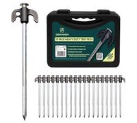 Green Haven Confezione da 20 picchetti per tenda resistenti, in acciaio zincato, resistenti alla ruggine, per campeggio, gazebo, escursioni e attività all'aperto, picchetti multiuso in metallo