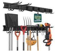 Green Haven Heavy Duty 122 cm Garden Tool Rack - Personalizzabile Parete Garage Tool Organizer con 7 Ganci Regolabili, Portata fino a 200 kg, Ideale per Giardino, Officina & Capannoni Soluzioni di