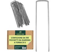 Green Haven picchetti per telo pacciamatura prato sintetico | 100 pz a U