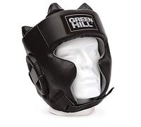 GREEN HILL Casco da Boxe Modello Sparring Blu Nero Rosso Pugilato (Nero, L)