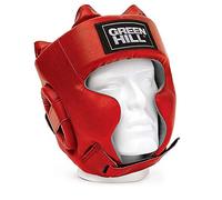 GREEN HILL CASCO DA BOXE MODELLO SPARRING BLU NERO ROSSO PUGILATO (Rosso, L)