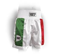 GREEN HILL Pantaloncini Pugilato Piper Boxe Pugile Professionista E DILETTANTE (Bianco con Tricolore, L)