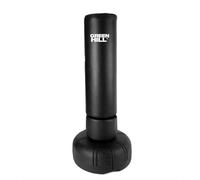 Green Hill Sacco a terra Da Boxe Vinile Pugilato con base da riempire Boxing Punching Bag Saccone (diametro sacco cm38 - altezza da terra 170cm, Nero)