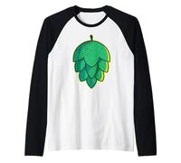 Green Hop, bevitore di Birra Artigianale, Meme Maglia con Maniche Raglan