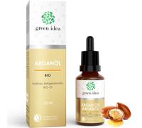 Green idea - Olio di Argan BIOLOGICO Vegan | Olio viso antirughe |spremuto a freddo per viso e capelli | Bottiglia di vetro | NaTrue 25 ml