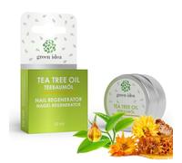 Green idea - Tea tree Unguento per Cuticole e Unghie con Micosi - Olio di Tea Tree per Fungo Unghie danneggiate, divise e fragili - Crema Rigenerante Cuticole con cera d‘api - Tascabile - 10 ml
