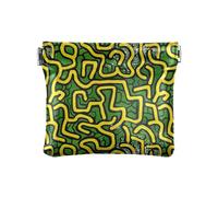 Green in Style Of Keith HaringWomen Portafoglio in pelle impermeabile portamonete per le donne, verde, in stile di Keith Haring, 1 size