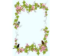 Green Ivy with Flowers and Birds Notebook: 6 x 9 inches with 120 pages