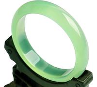 Green Jade Bangle Bracelet for Women Classcial Simple Natural Jade Bangles Gemstone Jewelry Gifts for Mom Teen Girls,Green-56Mm
