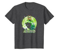 Green Lantern Green Static Maglietta, Bambini, Grigio Scuro, 4 Anni