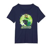 Green Lantern Green Static Maglietta, Donna Plus-Size, Navy, 6X