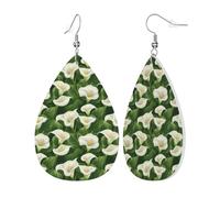 Green Leaf Calla Lily Print Donna Pendenti Leggeri Orecchino A Gancio Lunghi Orecchini Pendenti Per Regalo Fori Multipli Festa
