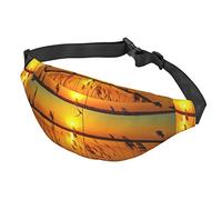 Green Leaf - Marsupio a tracolla per donne e uomini, grande marsupio alla moda per viaggi, corsa, marsupio unisex, Canne vicino al fiume, Taglia unica