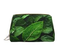 Green Leaf Nature - Beauty case da donna, grande capienza, borsa per cosmetici da viaggio, in pelle PU, con cerniera, organizer portatile e ampio, bianco, taglia unica
