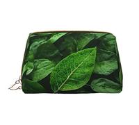 Green Leaf Nature - Borsa per trucchi portatile in pelle sintetica, con chiusura a cerniera, borsa da viaggio, borsa da viaggio, bianca, taglia unica, bianco, Taglia unica