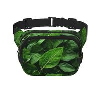 Green Leaf Nature - Marsupio alla moda, unisex, alla moda, da viaggio, nero, taglia unica
