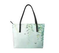 Green Leaf Vines Borsa a mano in pelle vegana, da donna, con farfalla e manico superiore, grande borsa a tracolla per tutti i giorni, lavoro e viaggi
