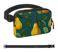 Green Leaves and Yellow Pears-823 - Marsupio a tracolla per uomini e donne, marsupio per viaggi, casual, passeggiate, corsa, escursionismo, ciclismo, multicolore, 4 x 23 x 15 cm, Multicolore,