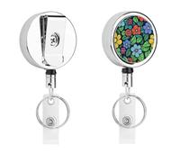 Green Leaves Graffiti Art ID Badge Holder - retrattile infermiera badge bobina resistente metallo portachiavi clip con 68,1 cm corda di nylon divertente targhetta nome per insegnanti, infermiere