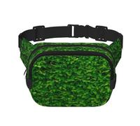 Green Leaves Wall - Marsupio regolabile a doppio strato, unisex, per attività all'aperto, viaggi, corsa, escursionismo, Nero , Taglia unica