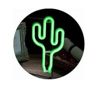Green LED Cactus Neon Light Battery or Not LED Powered USB Connect Wall Decorations Night Lights for Kids Children Gifts Home Decoration Party Suppl
